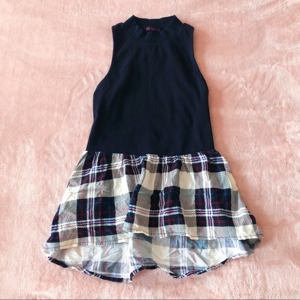 Plaid Peplum Halter Top